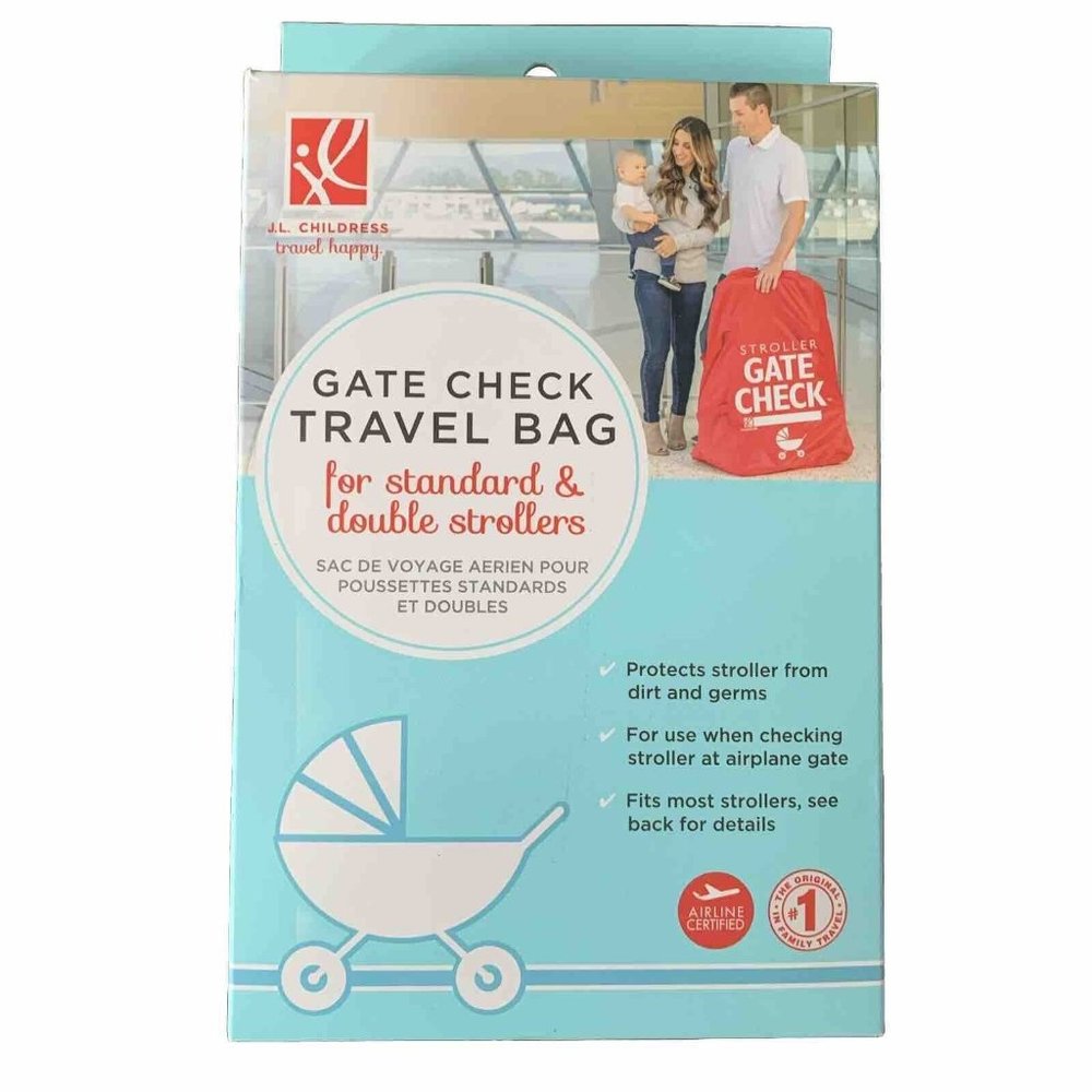 J.L. Childress Gate Check Bag for Standard & Double Strollers - Red Travel Bag